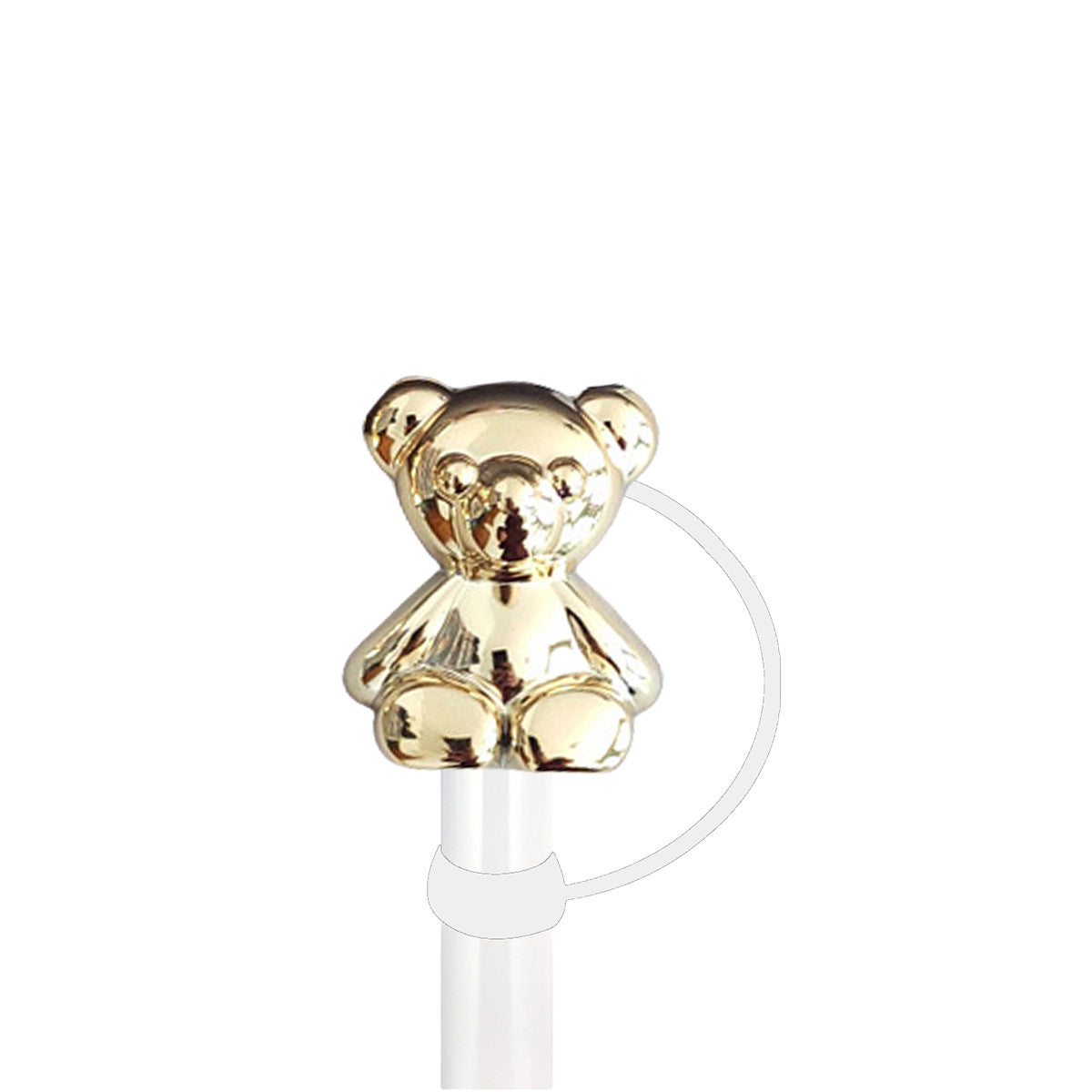 Wholesale 5pcs/pack 10mm Electroplated Metal Pink Diamond Series Straw Cap