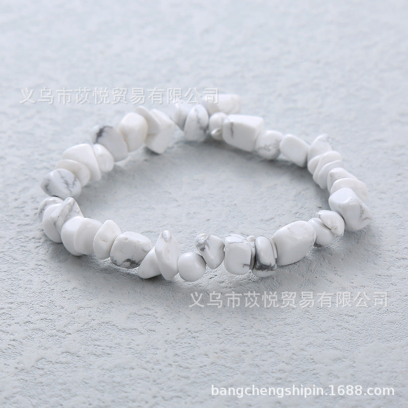 Wholesale 5pcs natural crystal gravel elastic bracelet colorful gravel bracelet