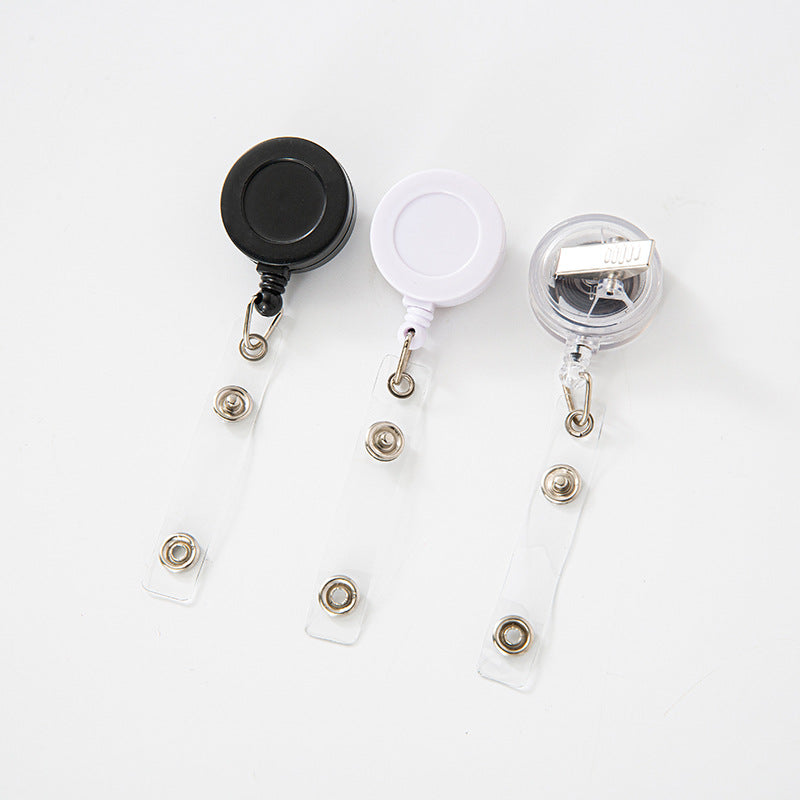 Wholesale Transparent & UnTransparent color Alligator Clip Easy-Pull Buckle Badge Reels Keychains