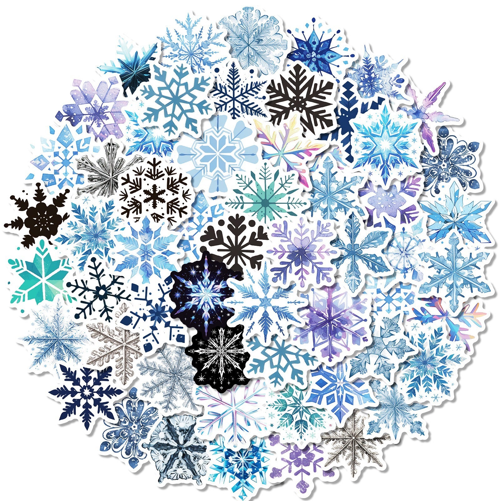 Wholesale 50pcs light-colored snowflake Christmas graffiti stickers