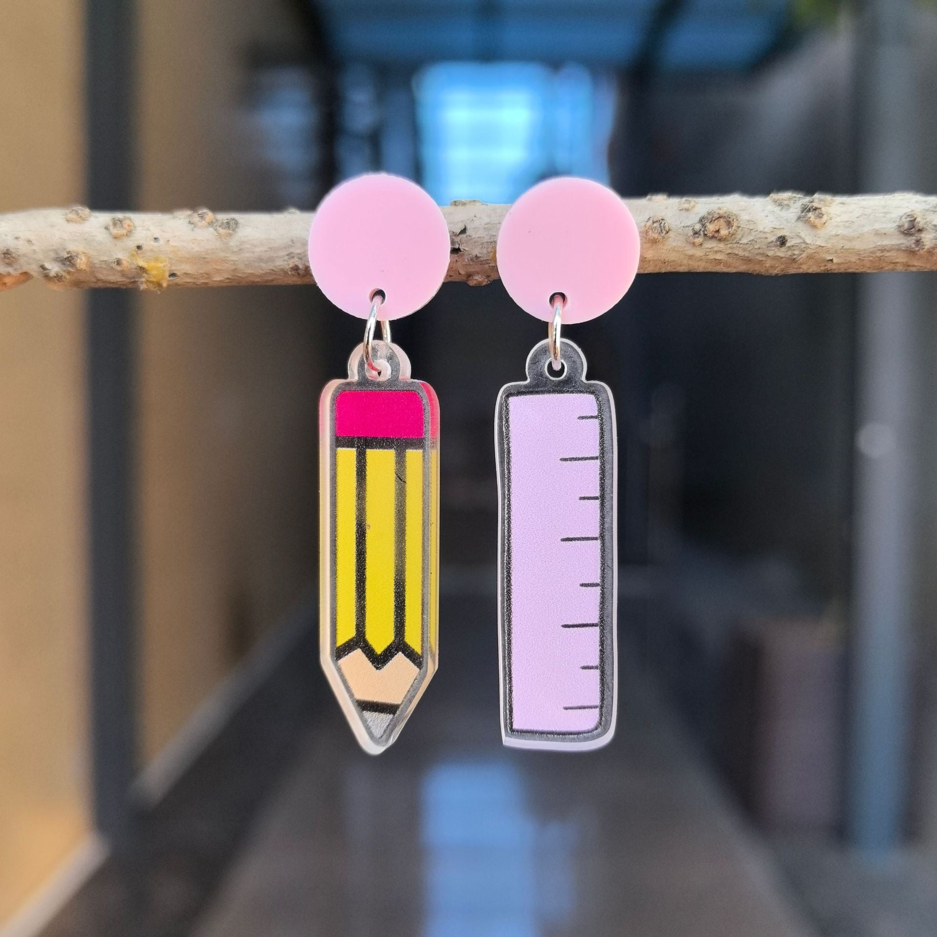 Wholesale Graduation Season Teachers' Day Acrylic Earrings Color Pencil Ruler Earrings