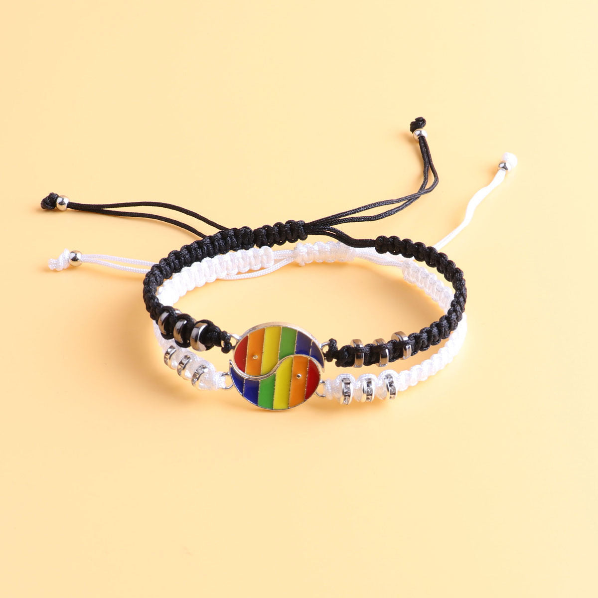 Wholesale Rainbow Hand-woven Friendship Couple Bracelet