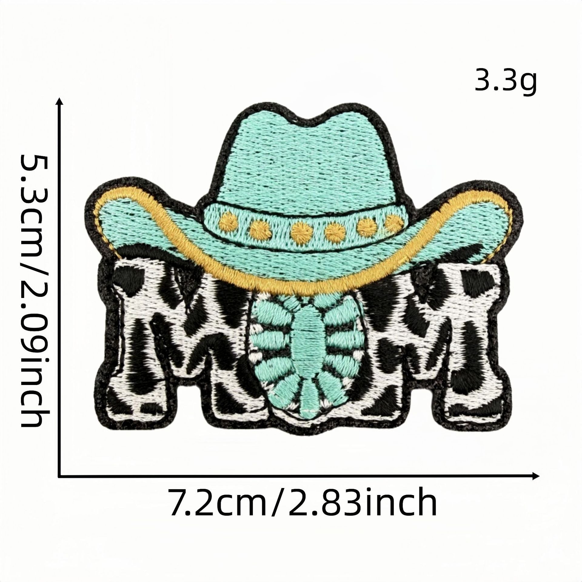 Wholesale Turquoise Western Cowboy Embroidered Iron On Patches Leopard Bow Plaid Heart Designs DIY Decorative Accent For Shoes Hats Everyday Use
