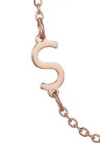 Wholesale 26 Alphabet Gold Up and Down Hole Stainless Steel Necklace