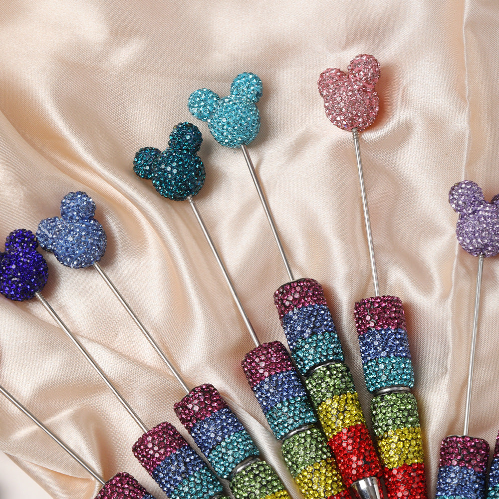 Wholesale  Rainbow Gradient Full Diamond Beadable Pens DIY Beadable