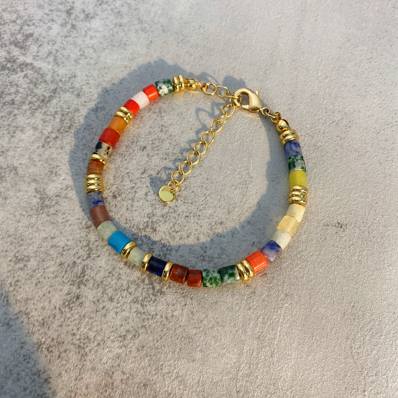 Wholesale Ice Translucent Color Heart Beaded Bow Bracelet