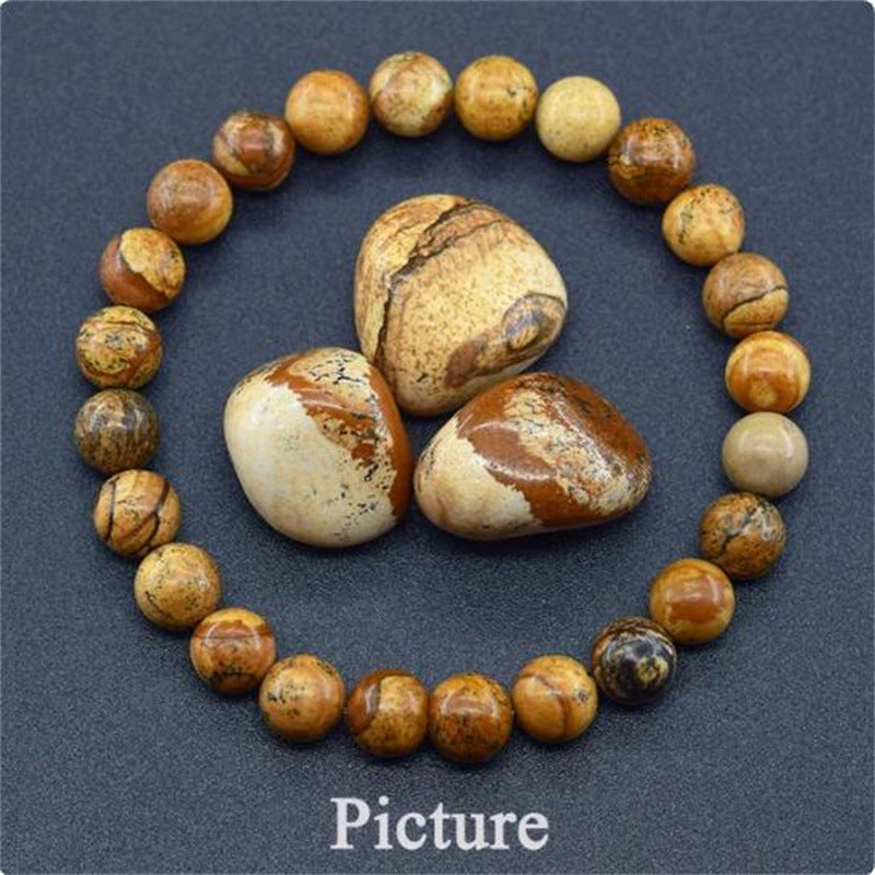 Wholesale 8mm rose natural stone tiger eye crystal elastic bead bracelet