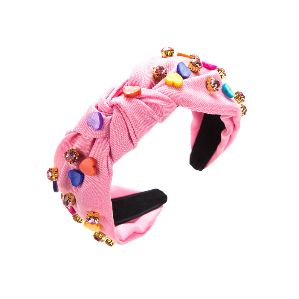 Wholesale Valentine's Day Candy Color Heart Shape Diamond Headband