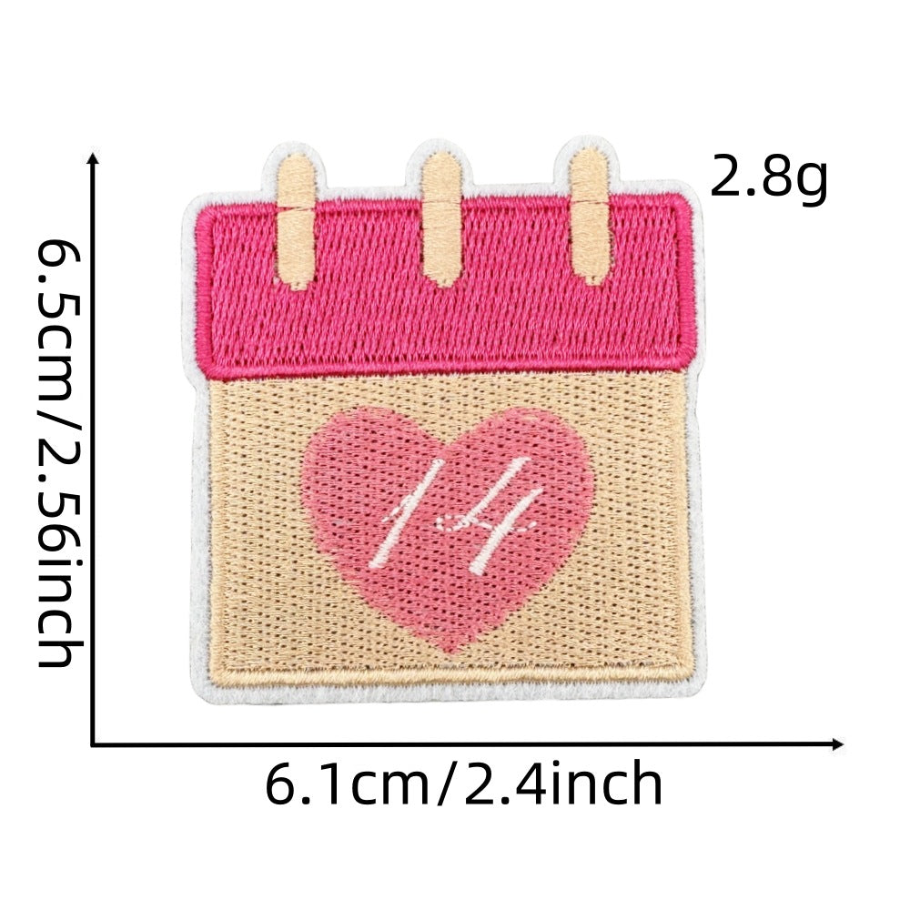 Wholesale Embroidered Iron On Patch Pink Valentine Hearts Cute Bear Design Wedding Scrapbook Decor Fashion DIY Accessory