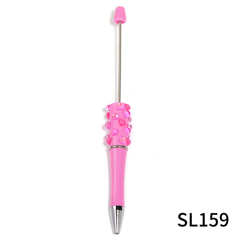 Wholesale 1opcs Heavy Industry Love Mermaid Beads Rhinestone Pen Handmade DIY Beaded Pen