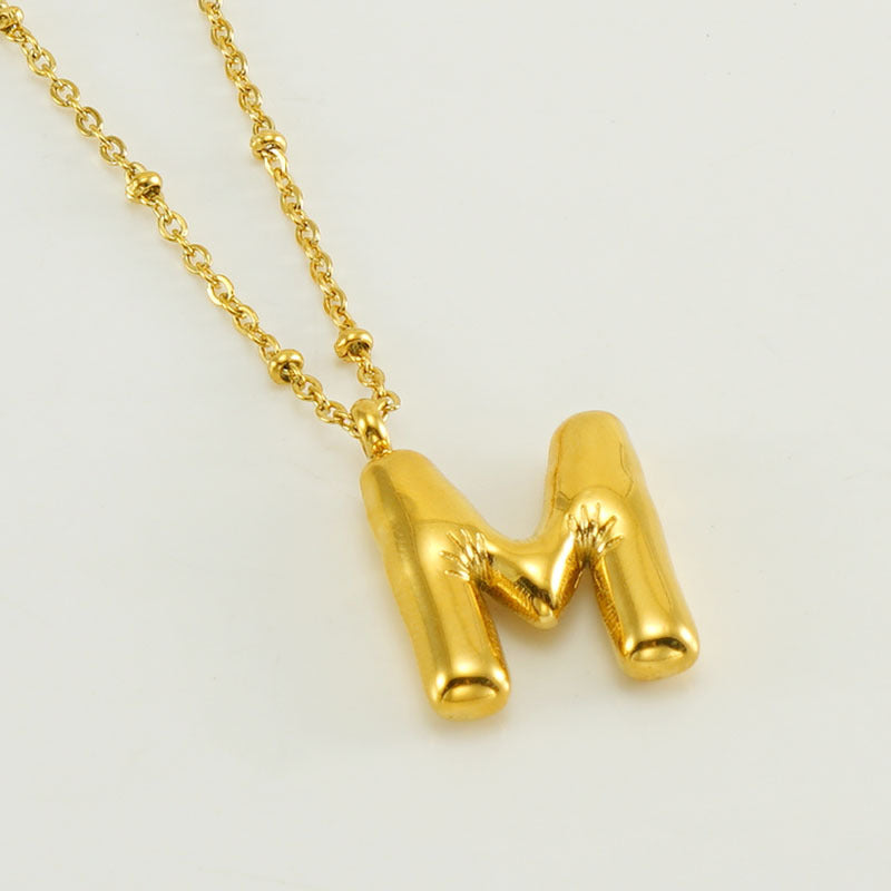 Wholesale Bubble Letter 18K Stainless Steel Necklace