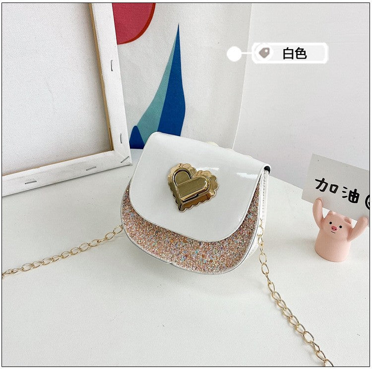 Wholesale Sequin New Children's PU Diagonal Bag