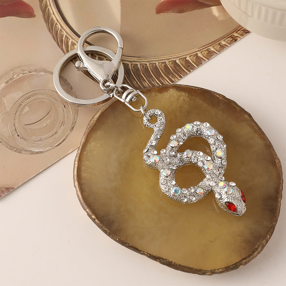 Wholesale Zodiac snake car keychain diamond exquisite bag pendant this life year snake series small gift