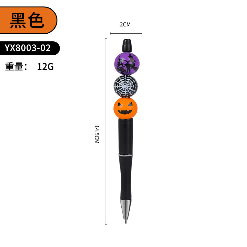 Wholesale Beaded Pens Fun DIY Halloween Creative Pumpkin Spider Ballpoint Pen