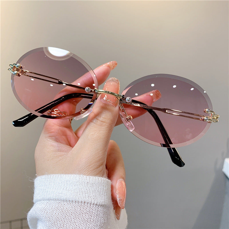Wholesale Oval Internet celebrity gradient sunglasses