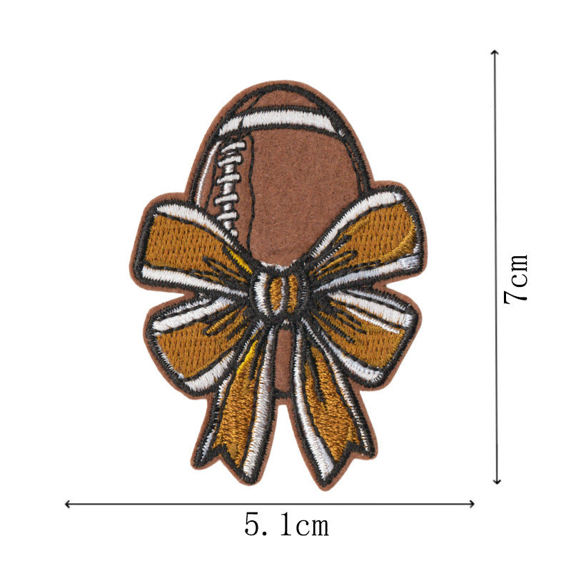 Wholesale Stylish Leopard Bow Embroidery Patches Iron On DIY Accessory Set Of 9 For Clothing Bags Decor