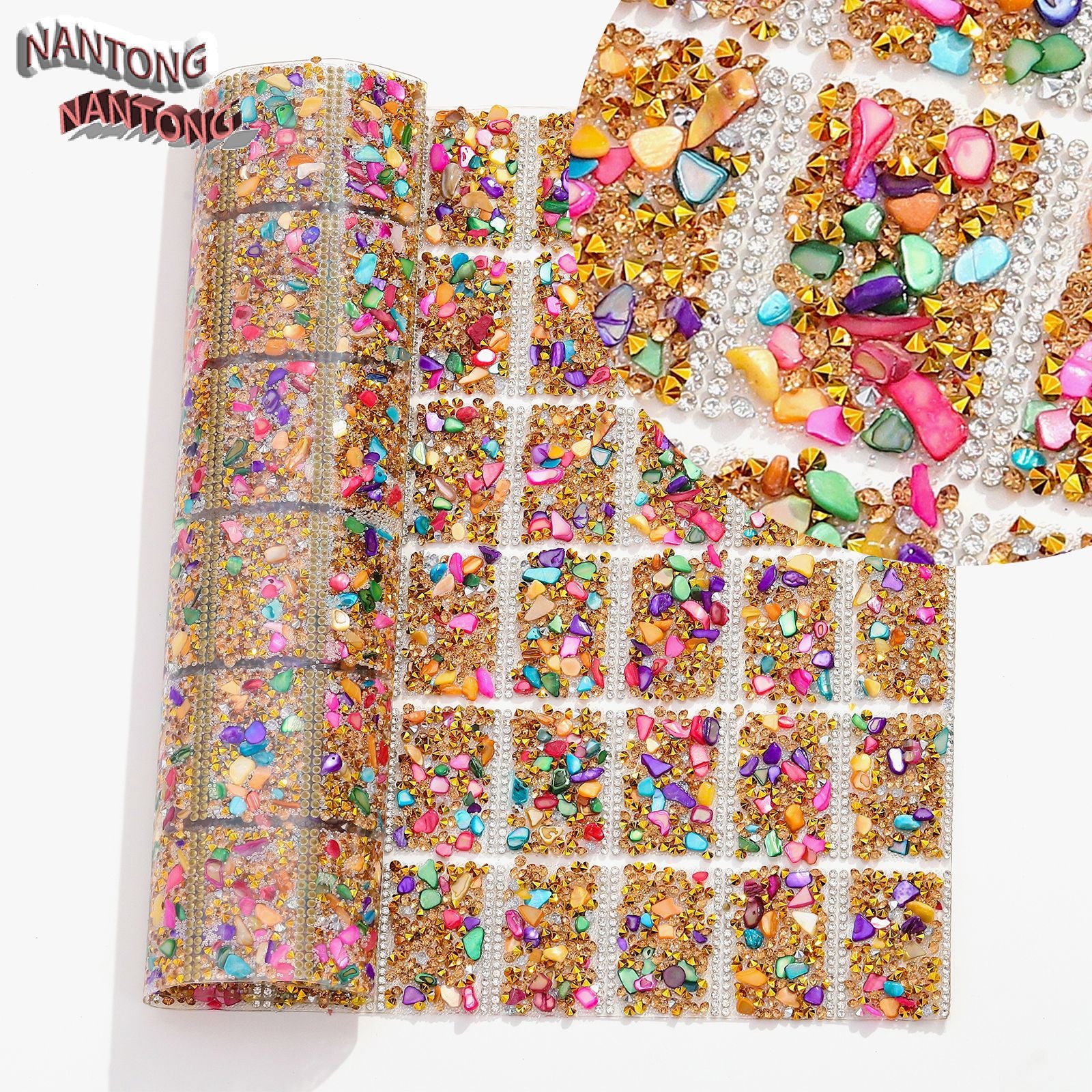 Wholesale Pointed bottom rhinestone with colored gravel hot melt adhesive double-sided square diamond piece Can Diy 84pcs Pens