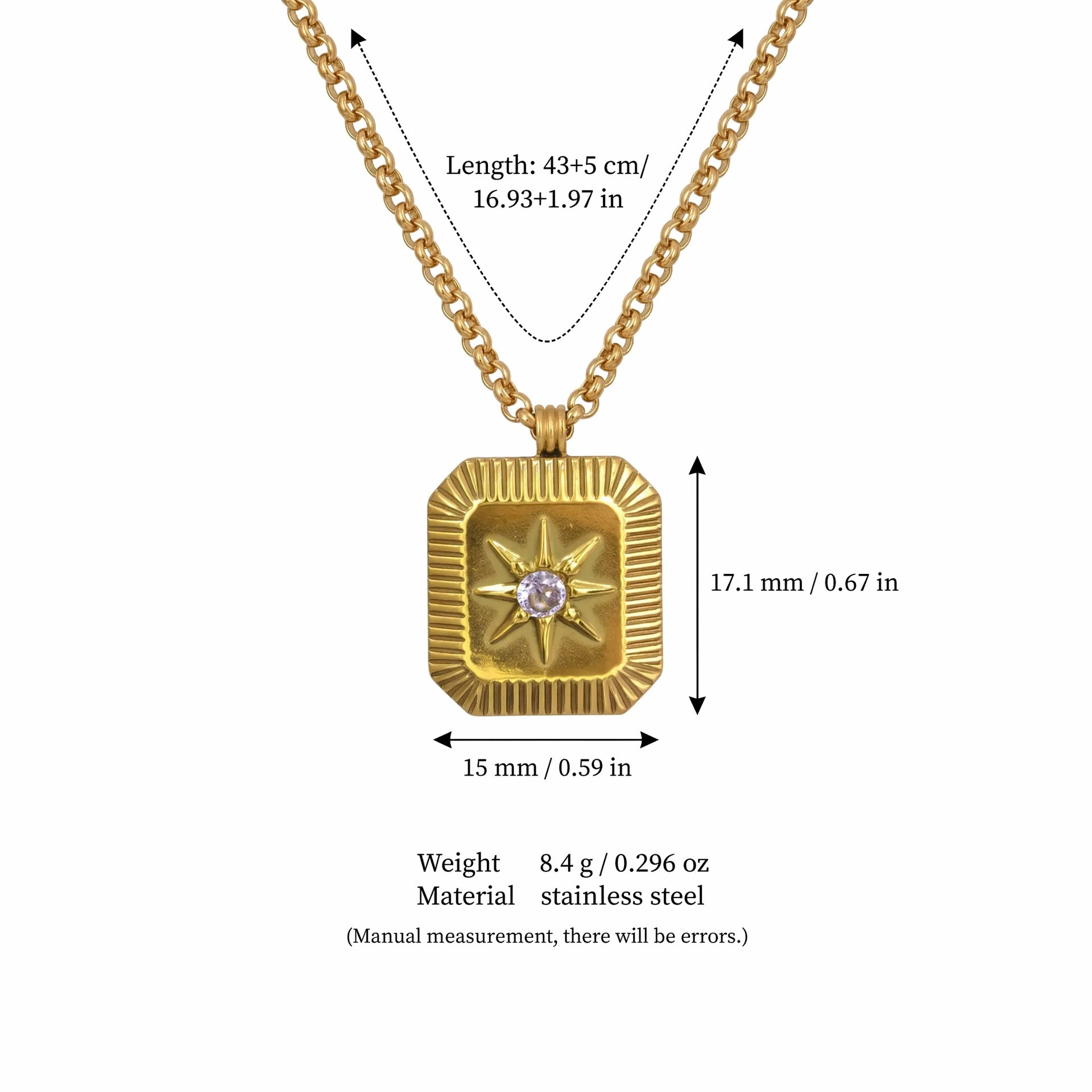 Wholesale 18K Gold Plated Eight Pointed Star Birthstone Pendant Necklace Sun Moon Star Charm Trendy Fashion Jewelry Accessory Boutique Resale Gift