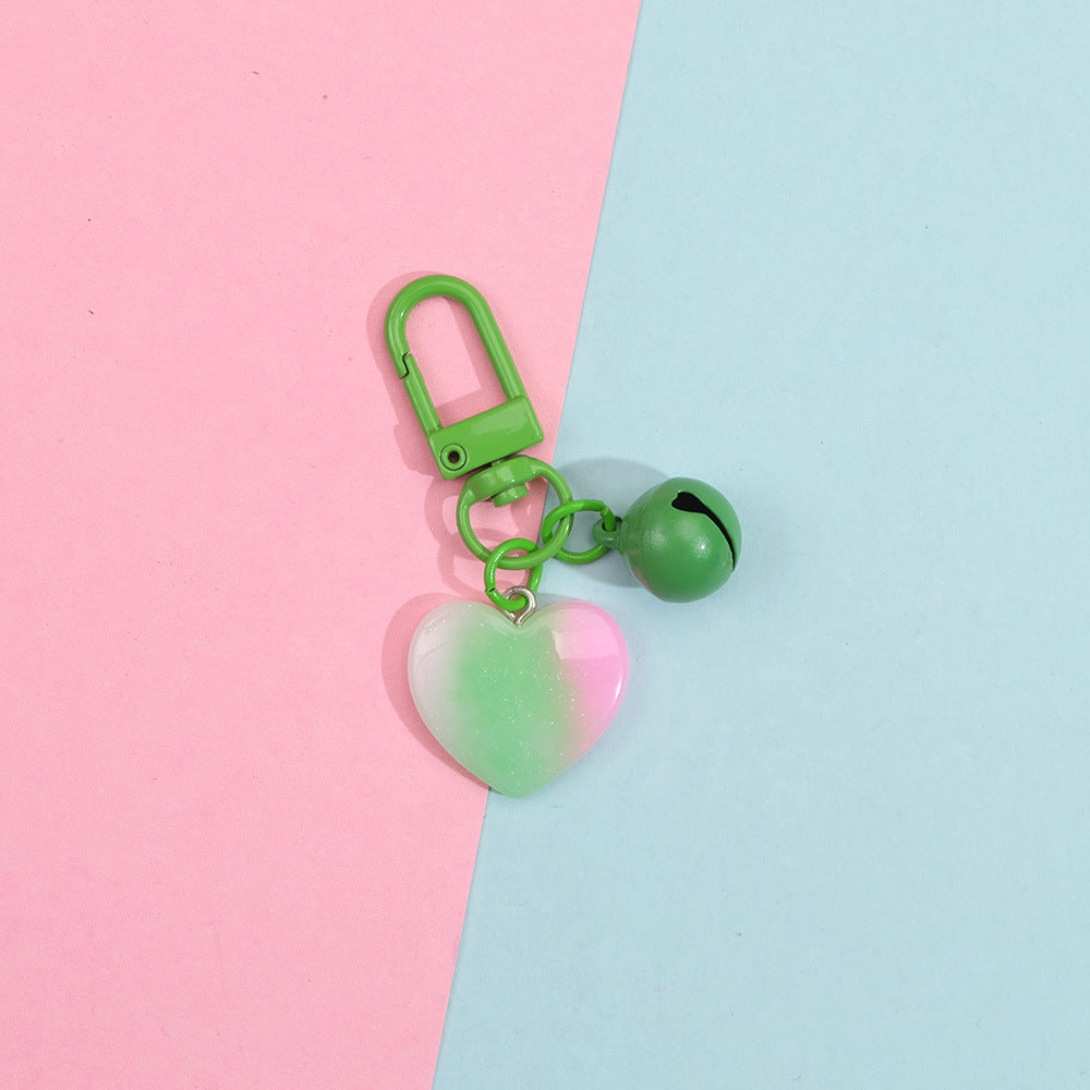 Wholesale 10PCS Gradient Cute Pendant Candy Color Metal Keychain