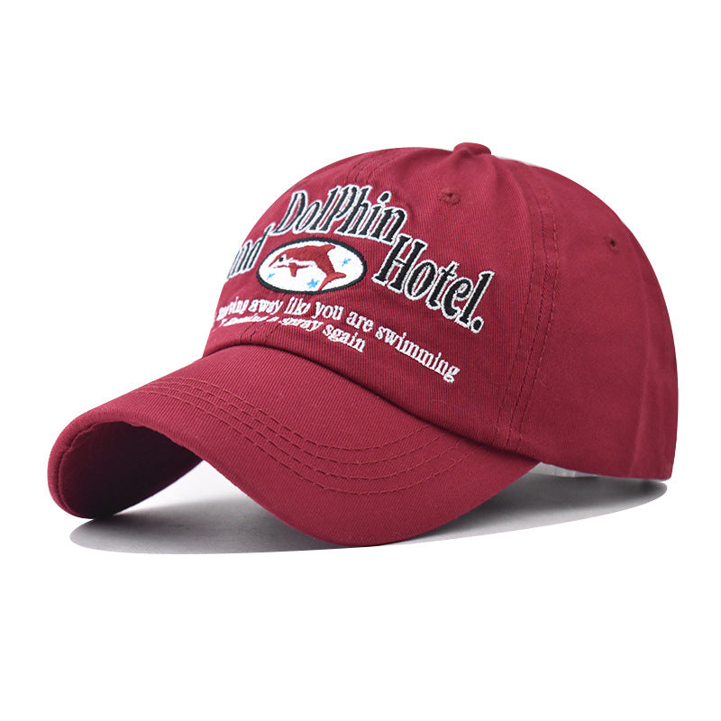 Wholesale Pure Cotton Washed Distressed Dolphin Baseball Cap