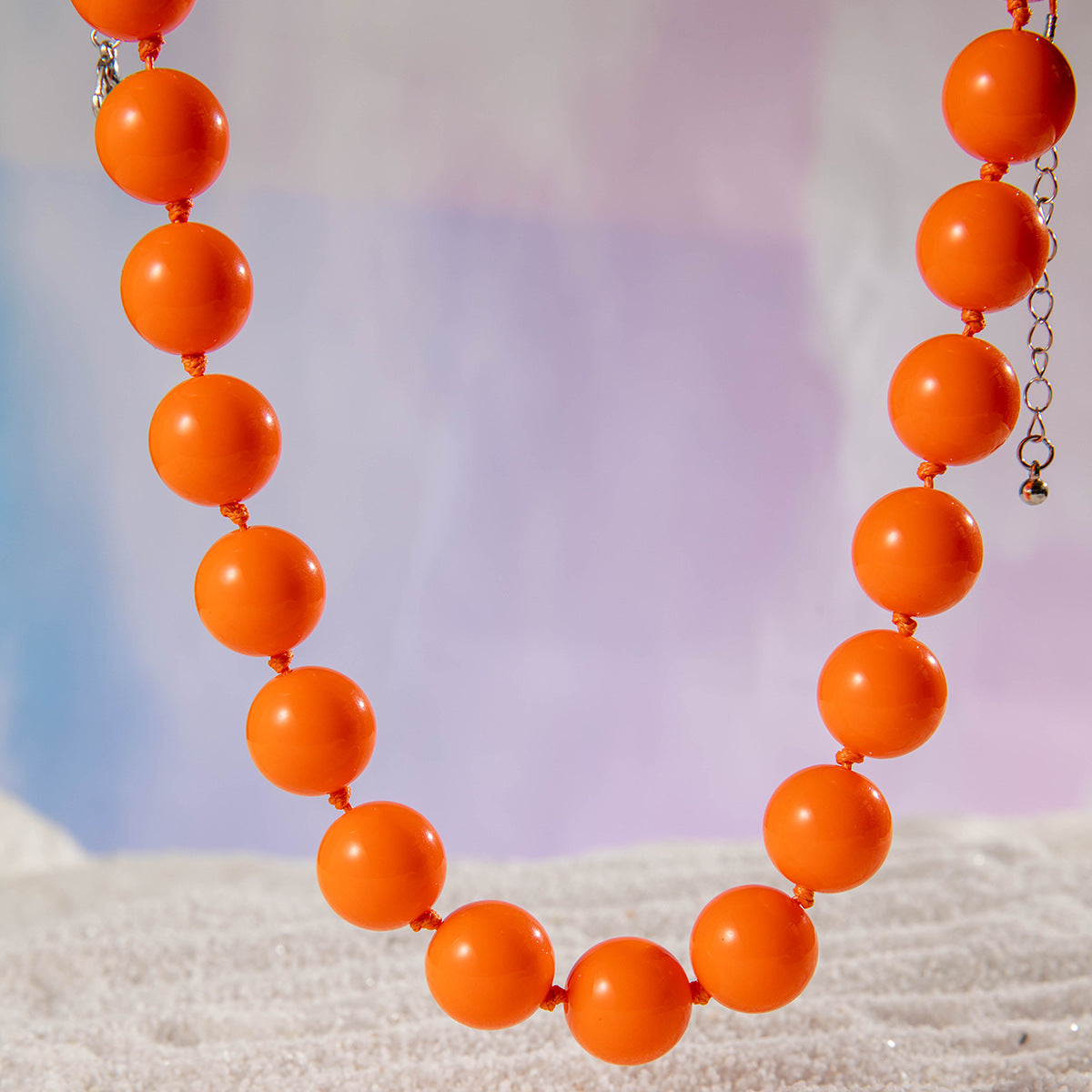 Wholesale Exaggerated Bohemian colorful large bead single layer necklace