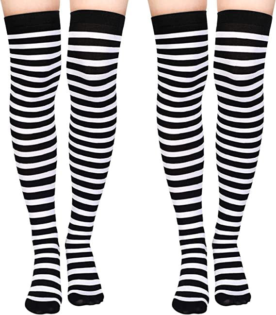 Wholesale Christmas Halloween Over-the-Knee Striped Socks
