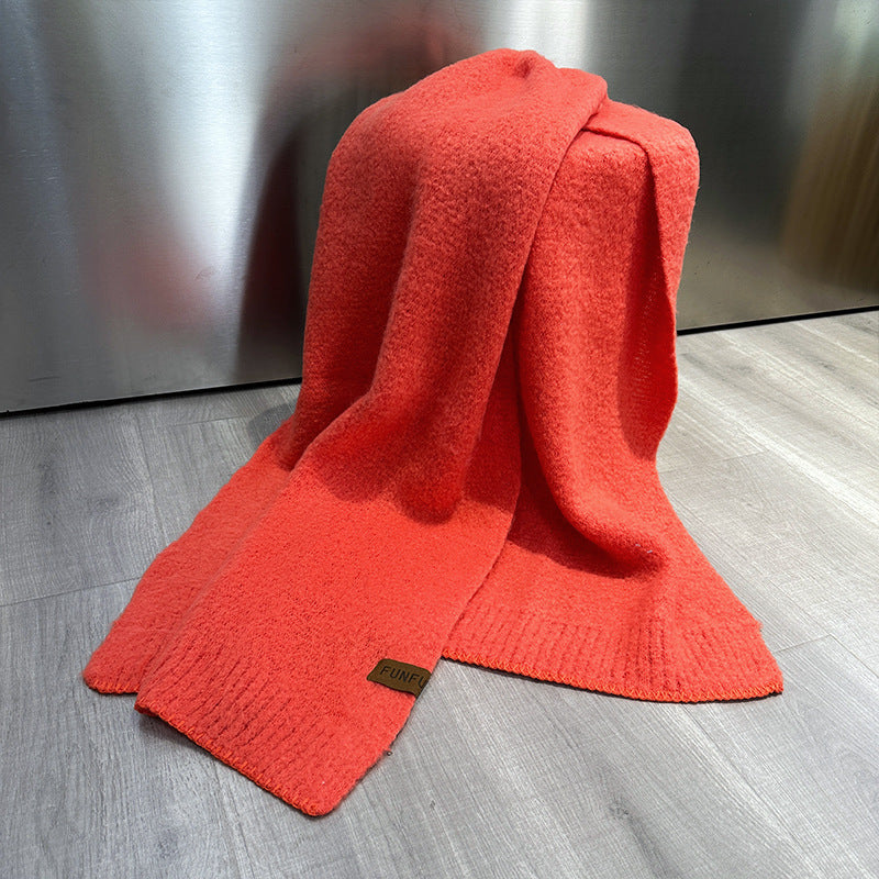Wholesale Autumn and Winter Warm Solid Color High-end Knitted Scarf