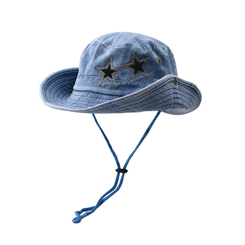 Wholesale Cotton Washed Distressed Cotton Pentagram Fisherman Hat