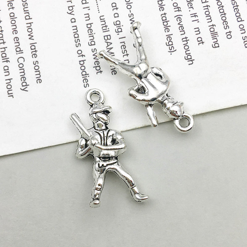 Wholesale 1 Antique Silver Alloy Simulation Rugby Baseball Series DIY Pendant