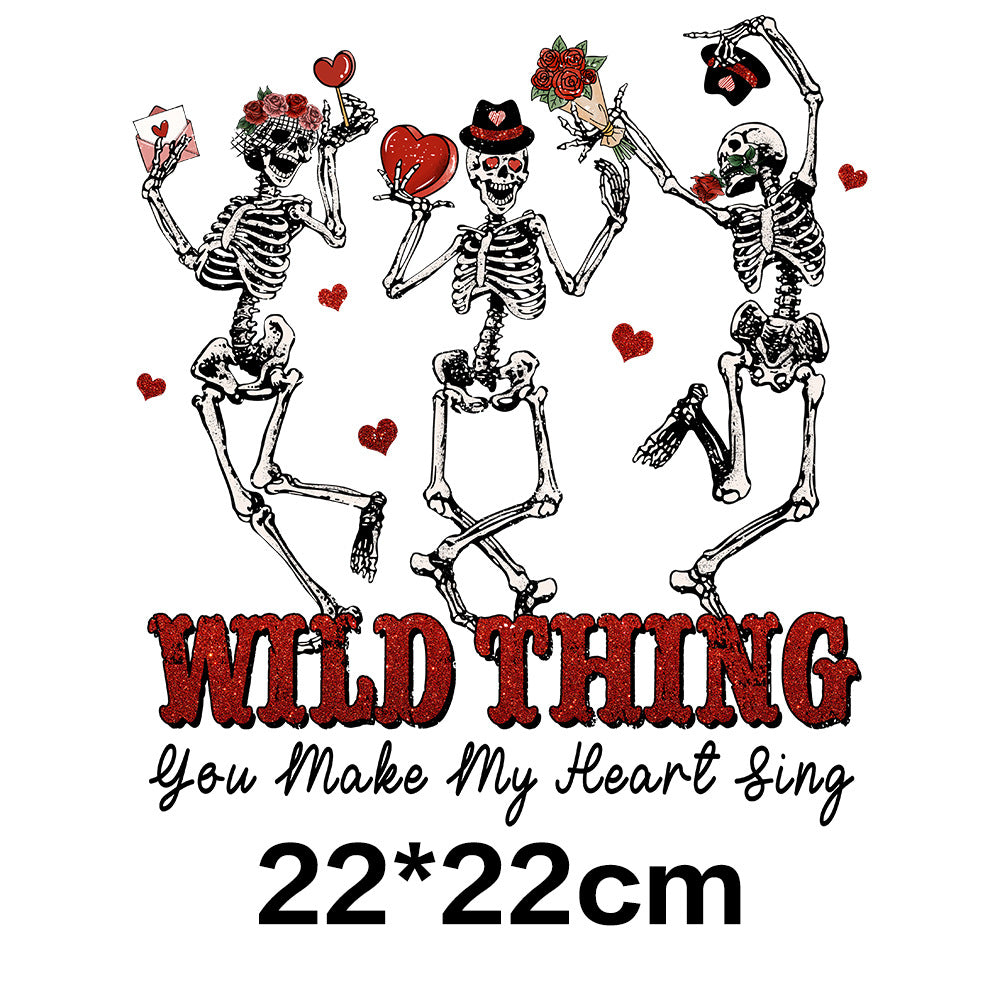 Wholesale Skeleton Valentine' s Day UV DTF Ready To Press Transfers Wraps