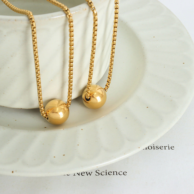 Wholesale Steel Ball Chain Titanium Steel Bracelet Earrings Necklace Jewelry Set