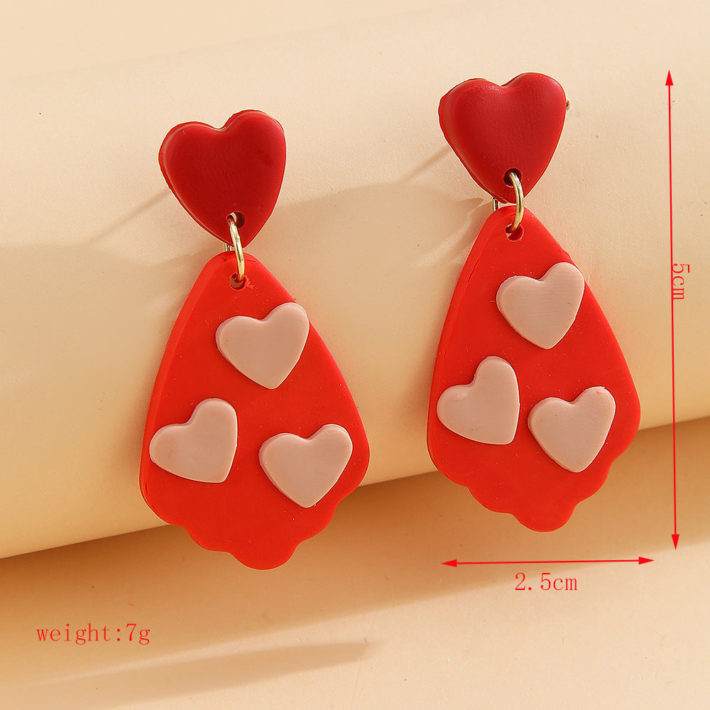 Wholesale Valentine' s Day Love Soft Ceramic Earrings