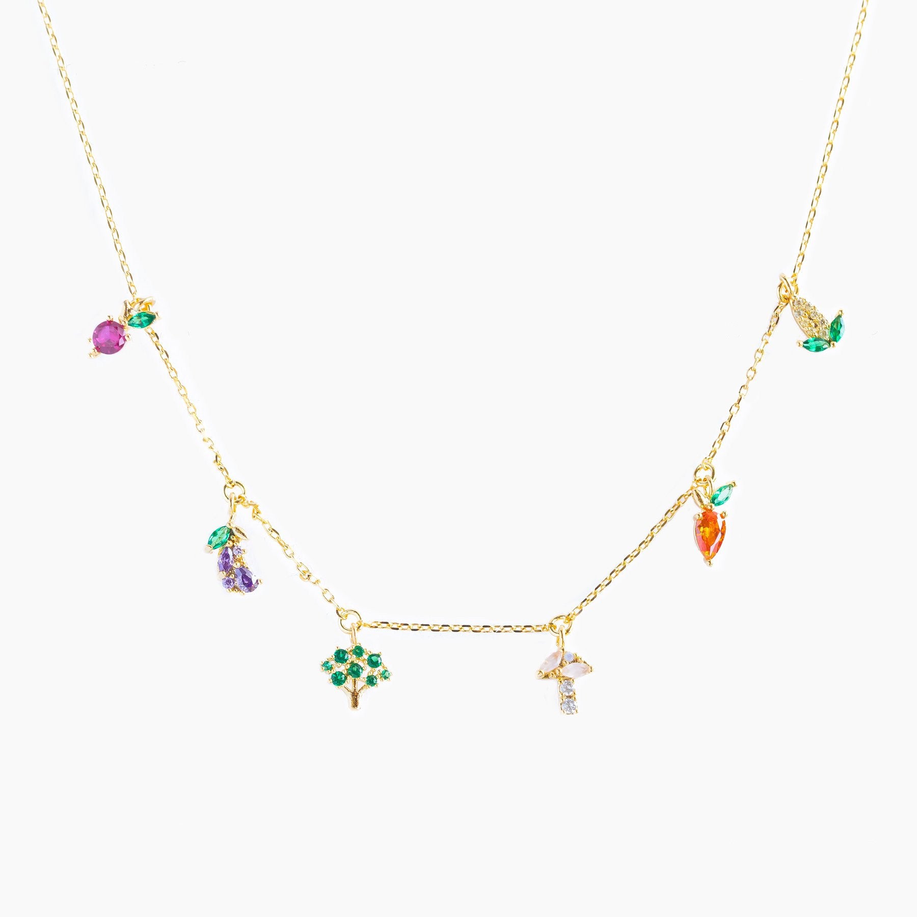 Wholesale colorful zircon pendant creative clavicle chain necklace