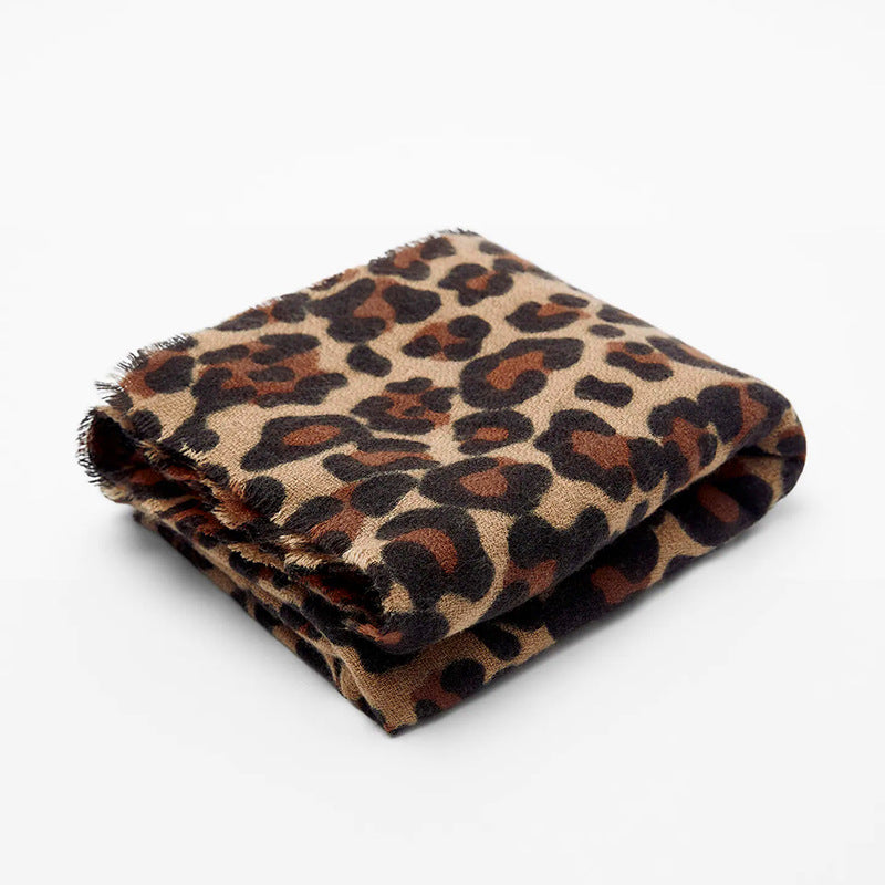 Wholesale Leopard Print Imitation Cashmere Thickened Warm Scarves