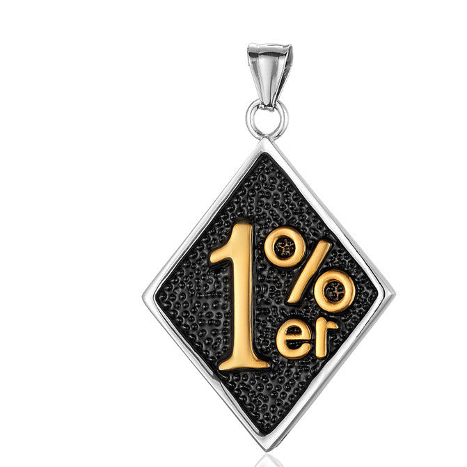 Wholesale Titanium Steel Necklace 1% er Number Men' s Pendant Necklace