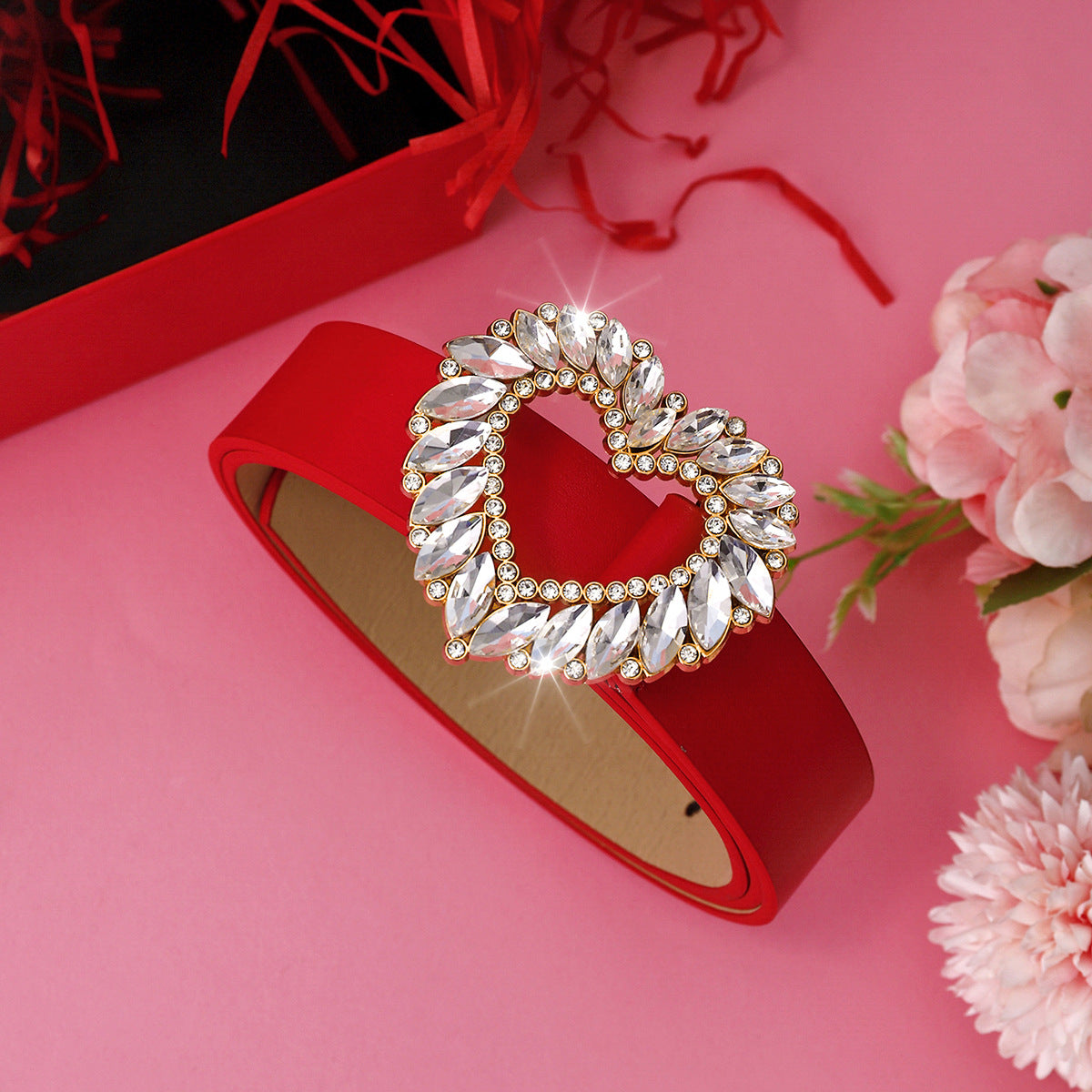 Wholesale Heart-shaped Needle Buckle PU Belt