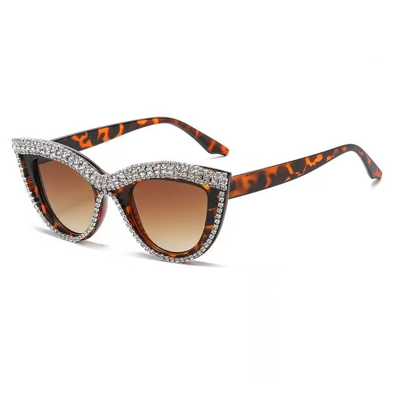 Wholesale Colorful Lens Cat Eye Diamond Sunglasses