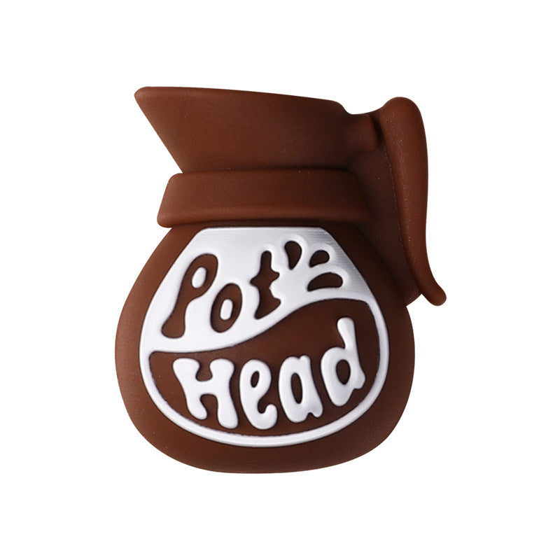 Wholesale 20pcs   Coffee series silicone beads  3D Focal Beads