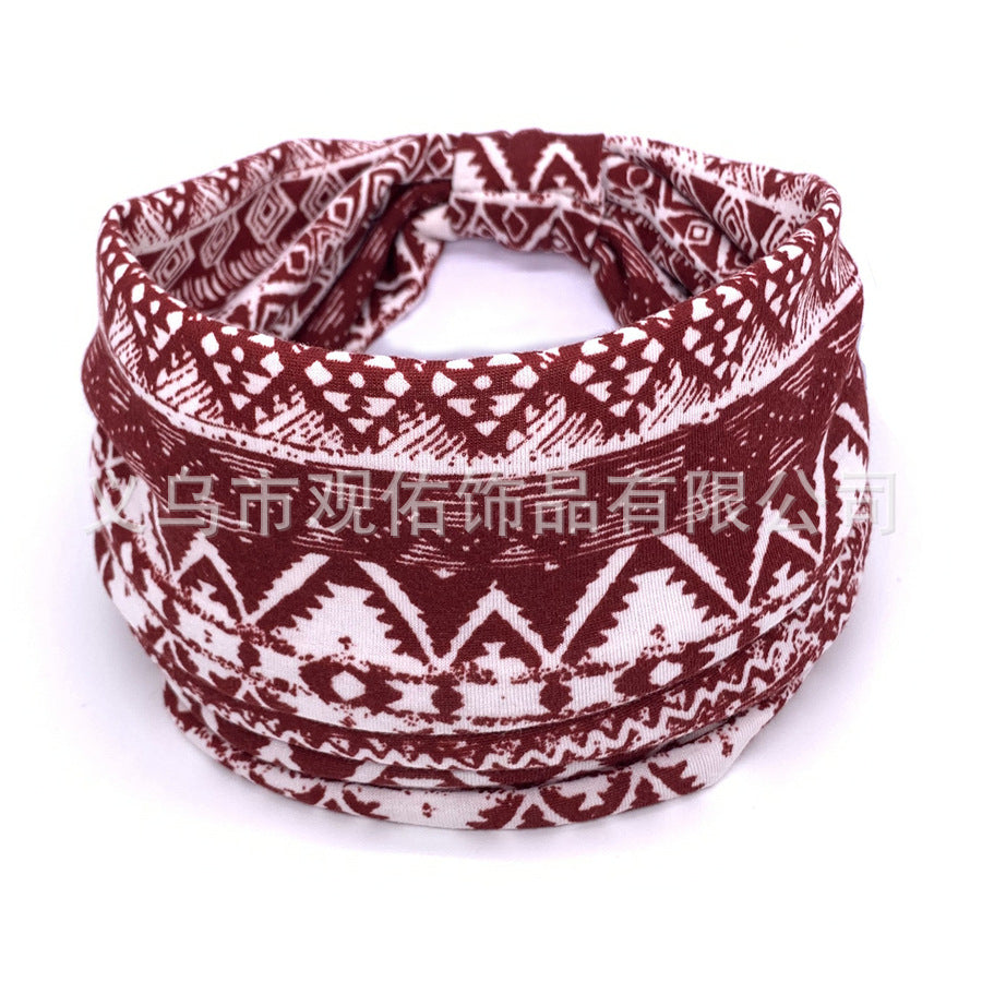 Wholesale Printed Women's Wide-brimmed Sports Women's Sweat-absorbing Headscarf