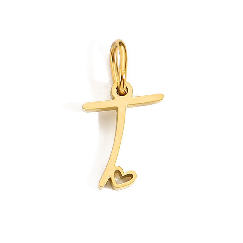 Wholesale English Letter 14k Gold Stainless Steel Pendant