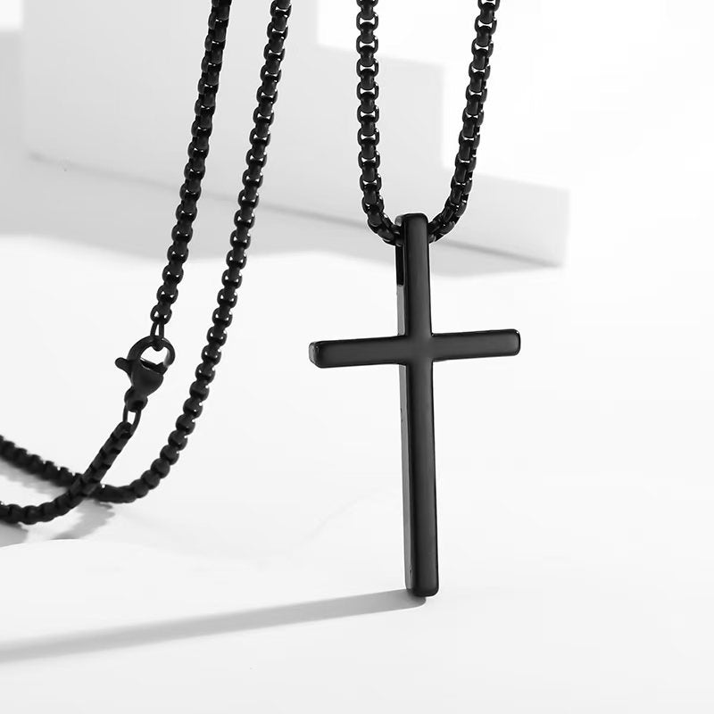 Wholesale Titanium Steel Cross Necklace Pendant Sweater Chain