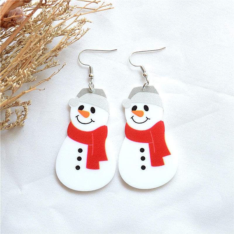 Wholesale Christmas dress long car snowman bottle old man earrings