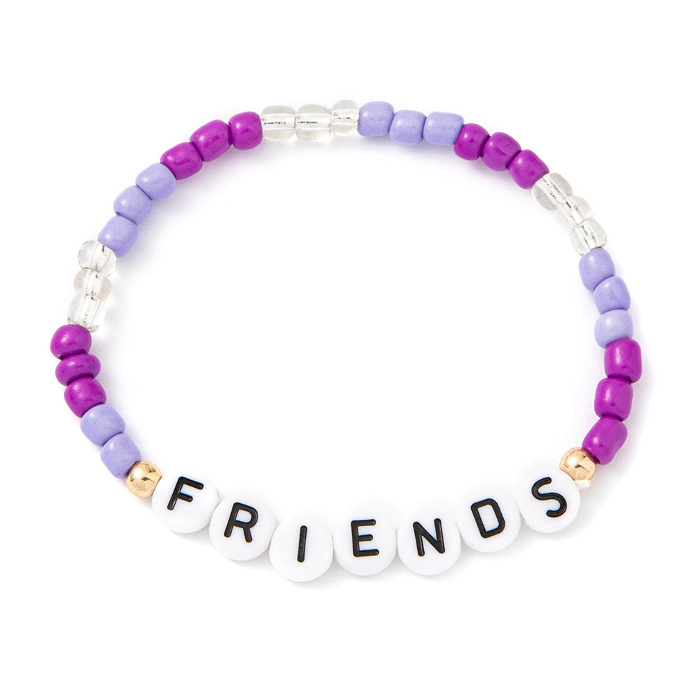Wholesale 12pcs Boho Alphabet Encouragement Rice Beads Colorful Bracelet for Kids