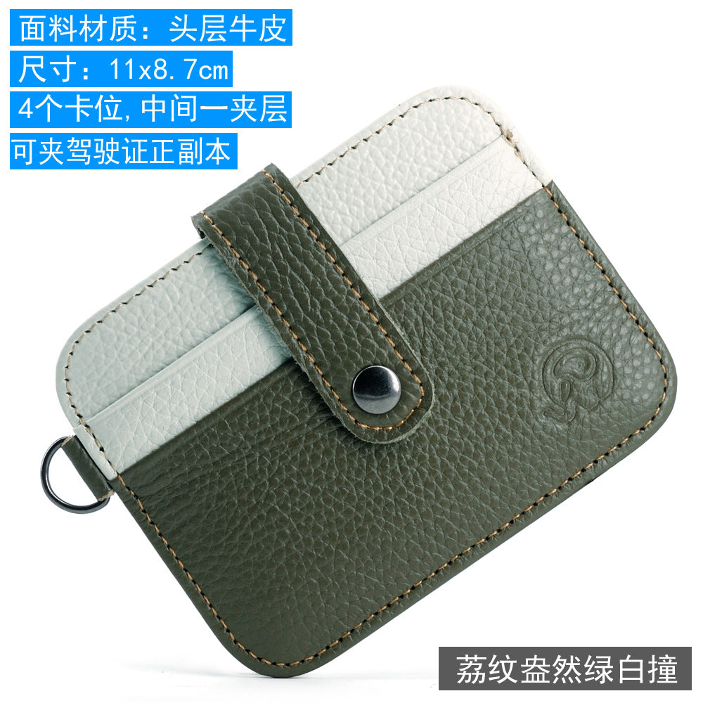 Wholesale First layer cowhide ID card holder men' s wallet