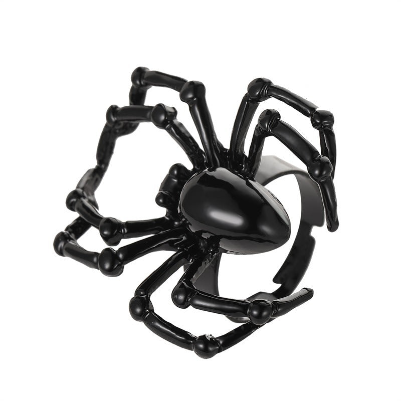 Wholesale Dark Style Halloween Personality Exaggerated Hip-Hop Spider Rings