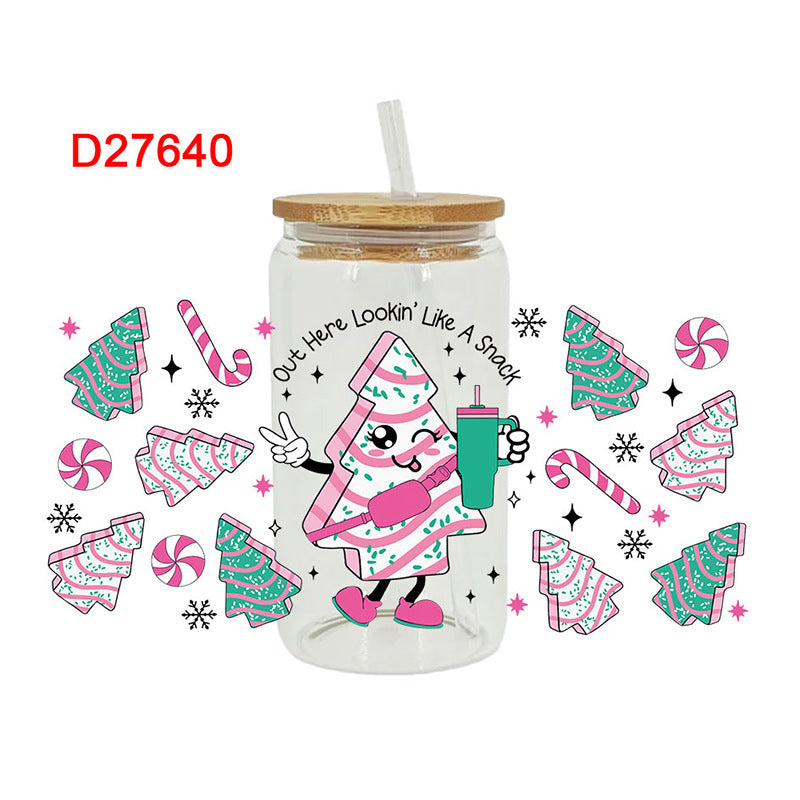 Wholesale Paste Glass Crystal Label 16oz Cup UV DTF Wraps