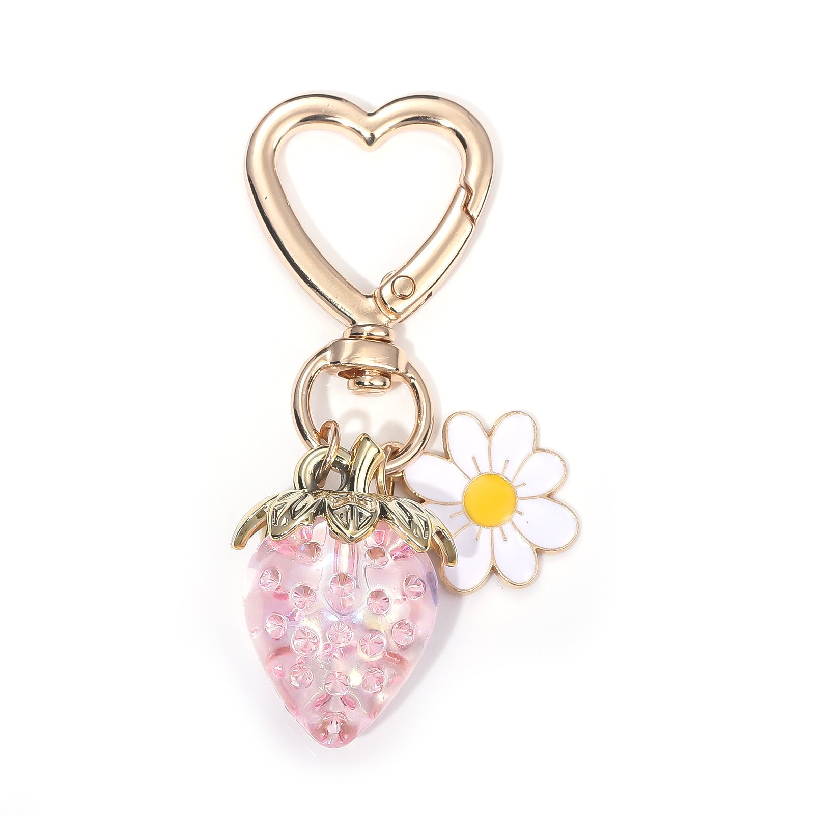 Wholesale Sunflower Strawberry Metal Keychain