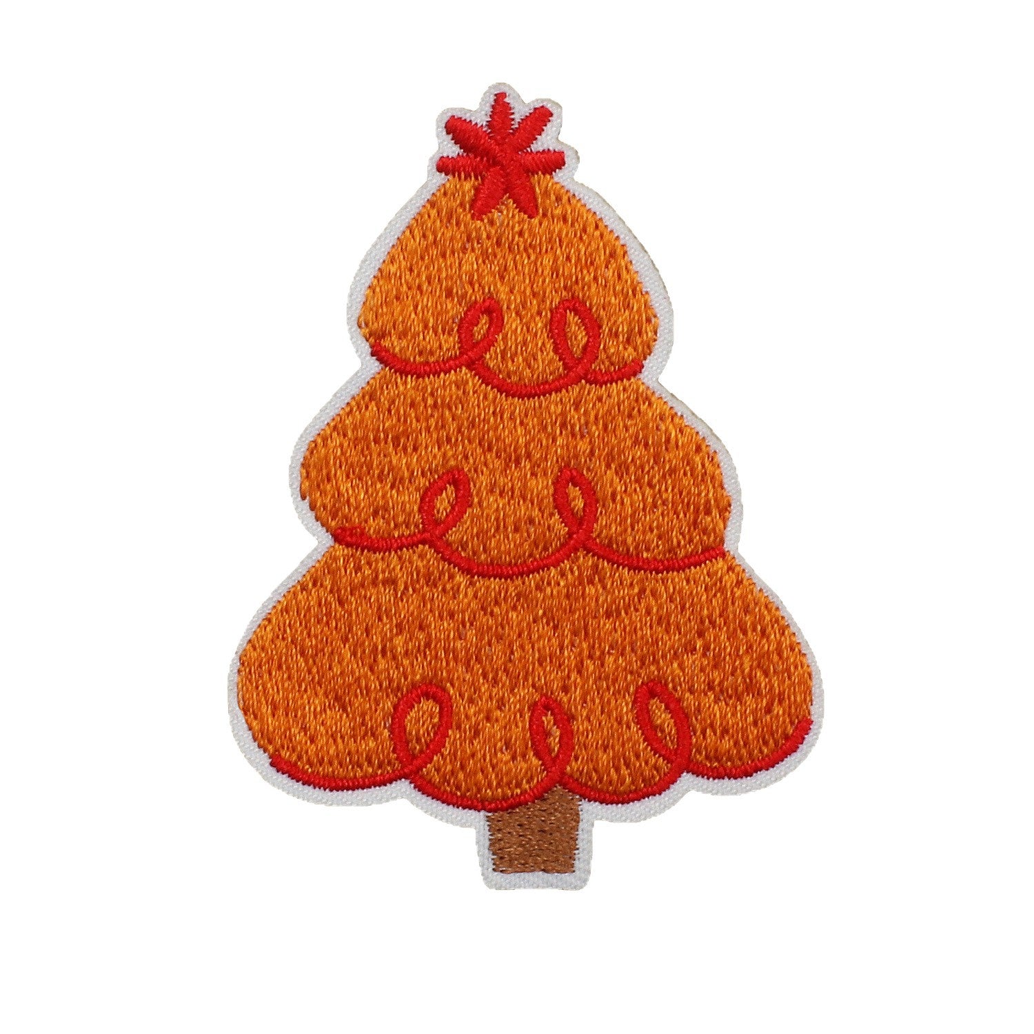 Wholesale Stylish Christmas Tree Embroidered Patch Polyester Thread Iron On Clothing Decoration Gift