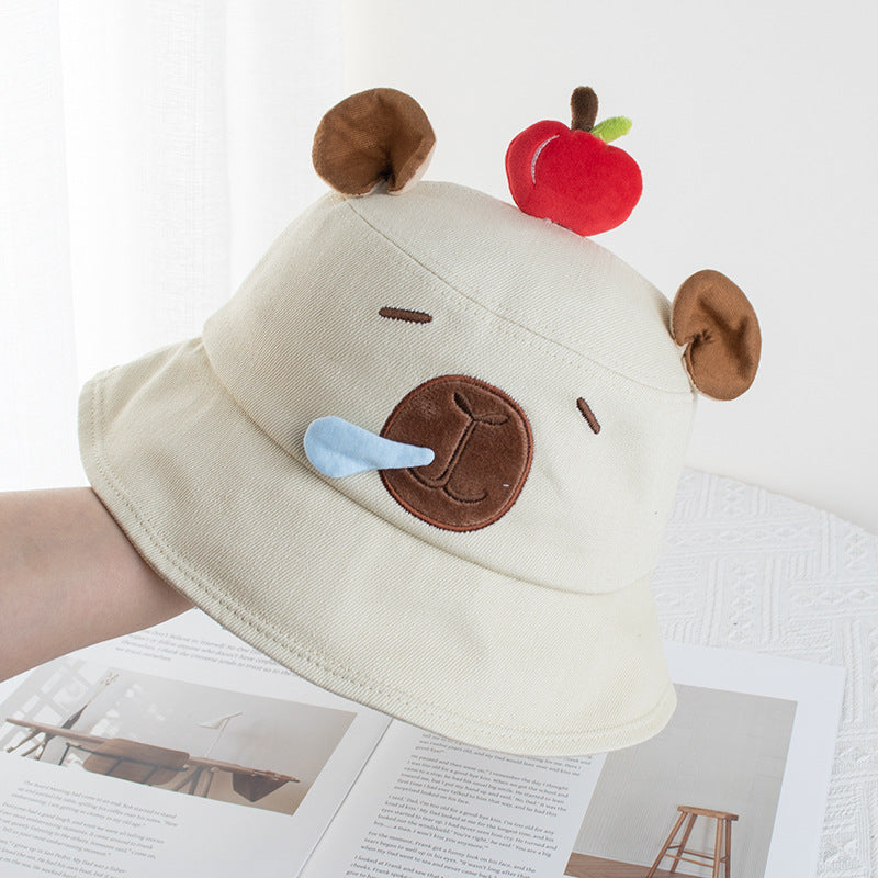 Wholesale Kapibala Apple Fisherman Hat Casual Cartoon Cute Sun Protection Bucket Hat