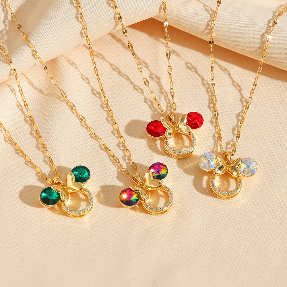 Wholesale Light Luxury  Full Diamond Necklace Titanium Steel Necklace Jewelry OLY Exclusive